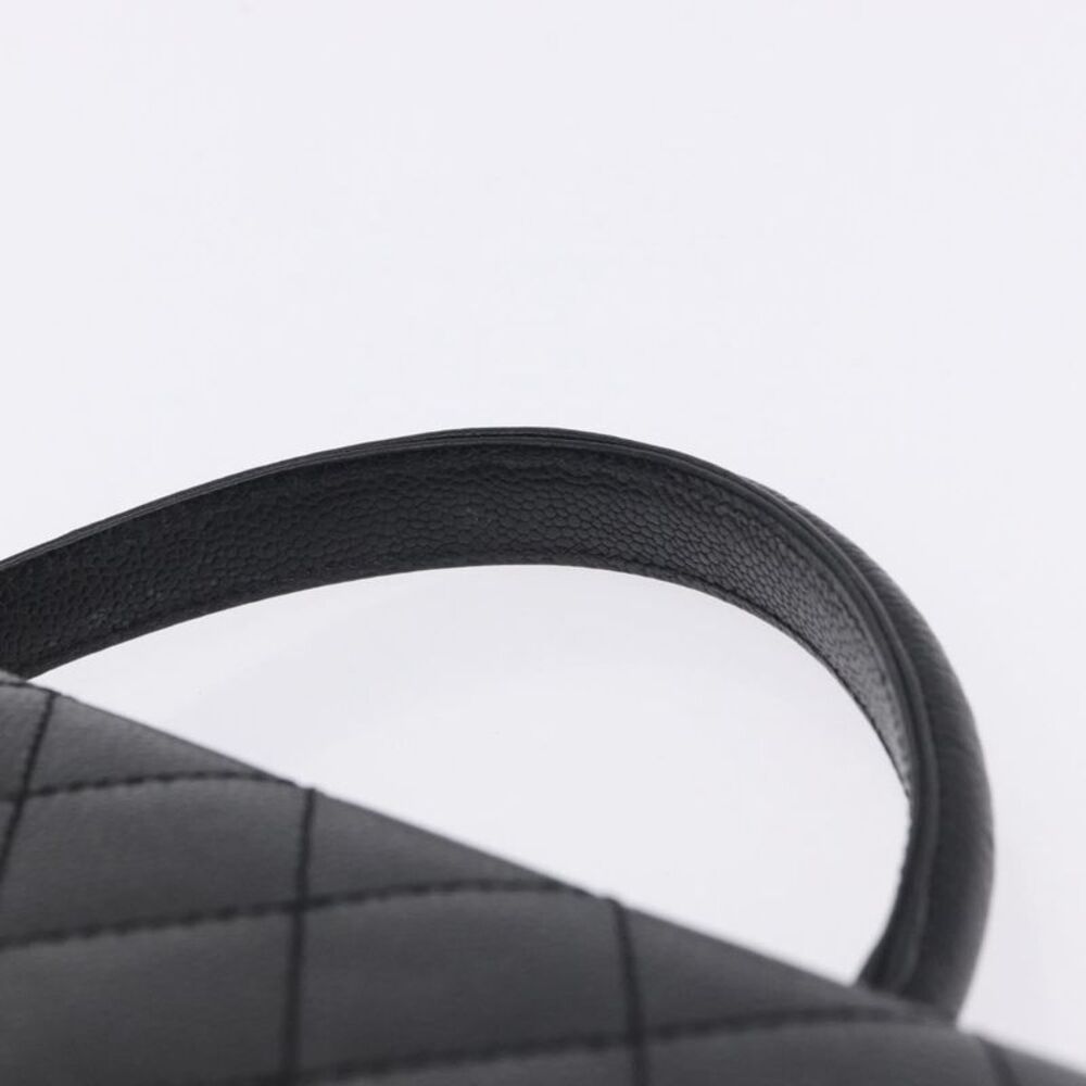 Chanel Coco Top Handle Quilted Caviar With Lizard Black Leather Handbag - Picture 10 of 16